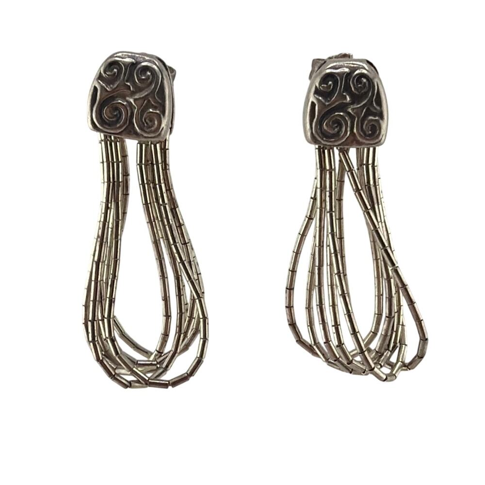 Vintage Shube Dakota West Sterling Silver Liquid Silver Dangle Earring